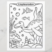 Dinosaur Coloring Page - Liopleurodon (Voorkant)