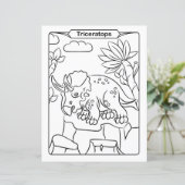 Dinosaur Coloring Page - Triceratops (Staand voorkant)