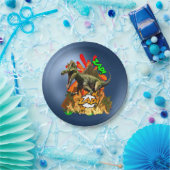 Dinosaur comic art vulcano zap prehistanimal  papieren bordje (Feest)