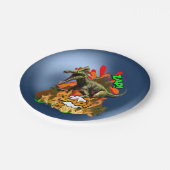 Dinosaur comic art vulcano zap prehistanimal  papieren bordje (Gekanteld)