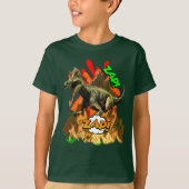 Dinosaur comic art vulcano zap prehistorische kuns t-shirt (Voorkant)