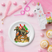 Dinosaur comic art vulcano zap prehistwhite papieren bordje (Feest)