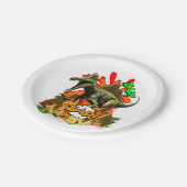 Dinosaur comic art vulcano zap prehistwhite papieren bordje (Gekanteld)