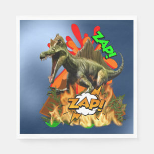 Dinosaur Comic Art vulkaan zap prehistorisch dier Servet