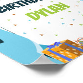 Dinosaur Confetti Thlek Kids Birthday Welkom Poster (Hoek)