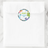 Dinosaur Confetti Thmed Kinder Party Birthday Ronde Sticker (Tas)