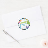Dinosaur Confetti Thmed Kinder Party Birthday Ronde Sticker (Envelop)