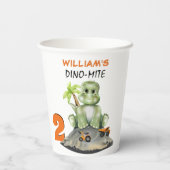 Dinosaur Construction Boy Birthday Papieren Bekers (Achterkant)