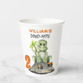 Dinosaur Construction Boy Birthday Papieren Bekers (Voorkant)