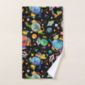 Dinosaur Construction Crew Buitenspatie Astronauts Bad Handdoek (Handdoek)