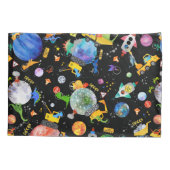 Dinosaur Construction Crew Buitenspatie Astronauts Kussensloop (Achterkant)