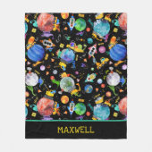 Dinosaur Construction Crew Space Kinder - Speciaal Fleece Deken (Voorkant)