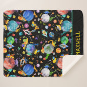 Dinosaur Construction Crew Space Kinder - Speciaal Sherpa Deken (Voorkant (horizontaal))