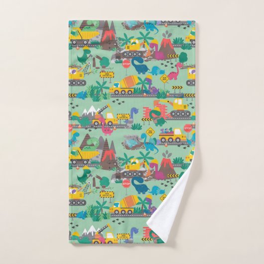 Dinosaur Construction Kinder Bad Handdoek (Handdoek)