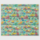 Dinosaur Construction Kinder Cadeaupapier (Vlak)