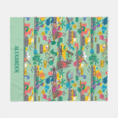 Dinosaur Construction Kinder-Personalized Fleece Deken (Voorkant (Horizontaal))