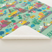 Dinosaur Construction Kinder-Personalized Sherpa Deken (3/4)