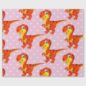 Dinosaur Cool T Rex Girl Cadeaupapier (Vlak)