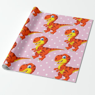 Dinosaur Cool T Rex Girl Cadeaupapier