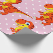 Dinosaur Cool T Rex Girl Cadeaupapier (Hoek)