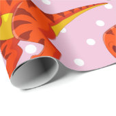 Dinosaur Cool T Rex Girl Cadeaupapier (Rol Hoek)