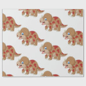Dinosaur Cool Triceratops Kinder Cadeaupapier (Vlak)
