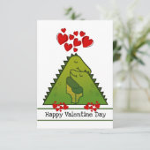 Dinosaur Couple Valentijn Card Bedankkaart (Staand voorkant)