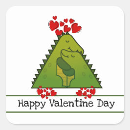 Dinosaur Couple Valentijn Sticker