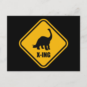 Dinosaur Crossing Street Sign Briefkaart