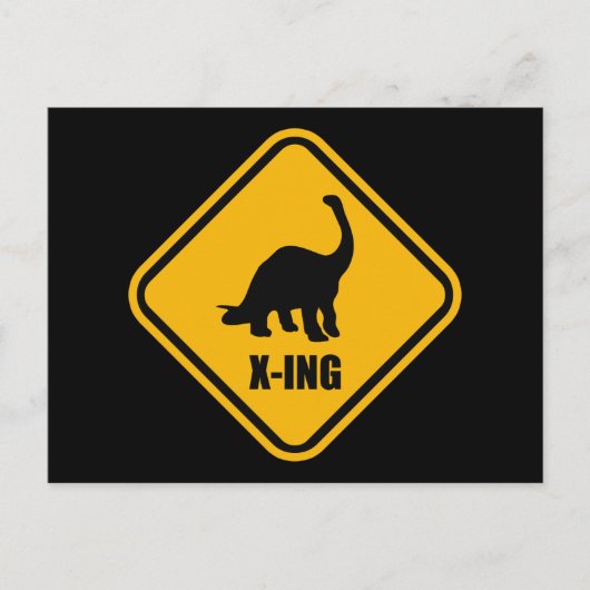 Dinosaur Crossing Street Sign Briefkaart (Voorkant)