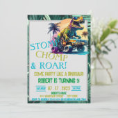 Dinosaur Custom Kids Birthday Kaart (Staand voorkant)