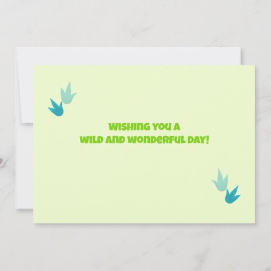 Dinosaur Custom Naam en Tekst Kind Flat Verjaardag Kaart (Achterkant)