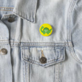 Dinosaur Cute 1st Birthday Button Pin (In situ)