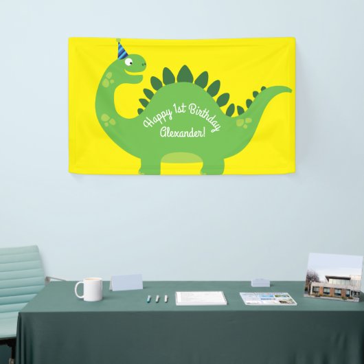 Dinosaur Cute 1st Birthday Party Banner Decor (Beurs)