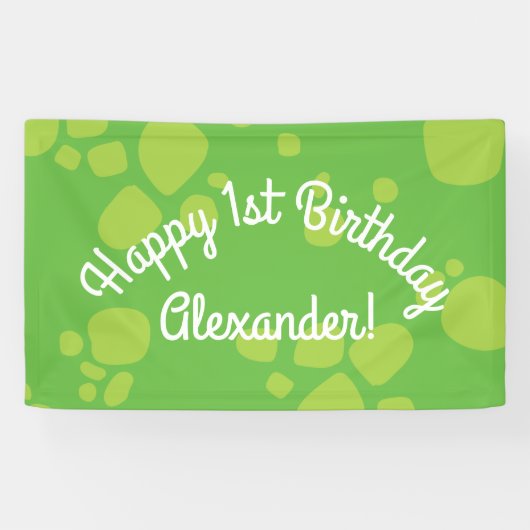 Dinosaur Cute 1st Birthday Party Banner Decor (Horizontaal)