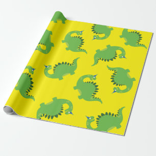 Dinosaur Cute 1st Birthday Wrapping Paper Cadeaupapier