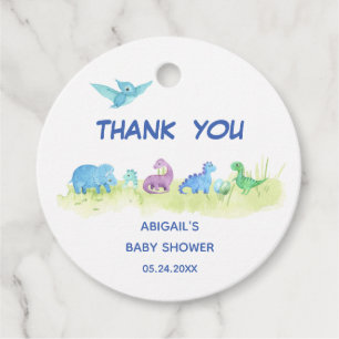 Dinosaur Cute Baby shower Hartelijk dank Bedankjes Labels