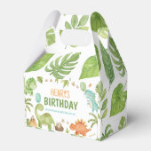 Dinosaur Cute Boy Birthday Party Bedankdoosjes (Achterkant)