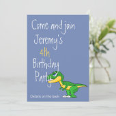 Dinosaur Cute Boys Age Birthday Kaart (Staand voorkant)