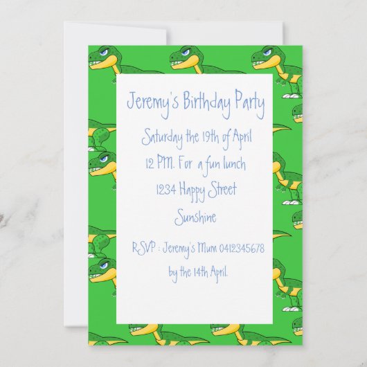 Dinosaur Cute Boys Age Birthday Kaart (Achterkant)