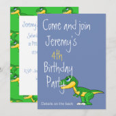 Dinosaur Cute Boys Age Birthday Kaart (Voorkant / Achterkant)