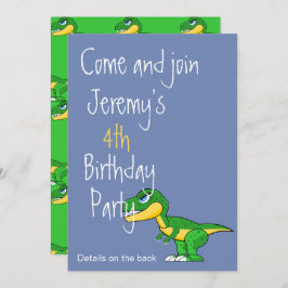 Dinosaur Cute Boys Age Birthday Kaart