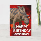 Dinosaur Cute Children BIRTHDAY PARTY Kaart (Voorkant)