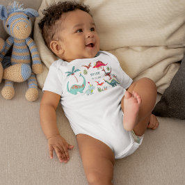 Dinosaur Cute Dino boy Name Romper