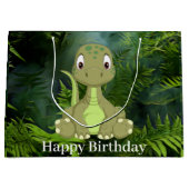 Dinosaur Cute Green Jurassic Party Groot Cadeauzakje (Voorkant)