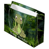 Dinosaur Cute Green Jurassic Party Groot Cadeauzakje (Voorkant Gekanteld)