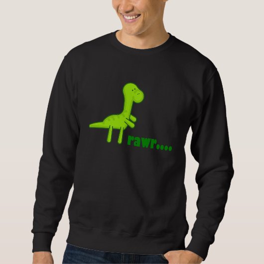 Dinosaur Cute Little Green Dino Says Rawr Trui (Voorkant)