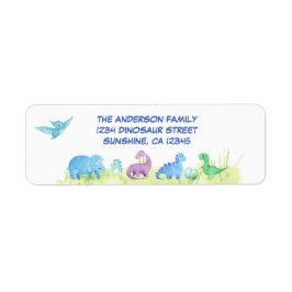 Dinosaur Cute Party Return Address Label