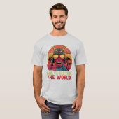 Dinosaur Dad T-Shirt - "Dad You Are the World" (Voorkant volledig)