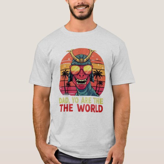 Dinosaur Dad T-Shirt - "Dad You Are the World" (Voorkant)